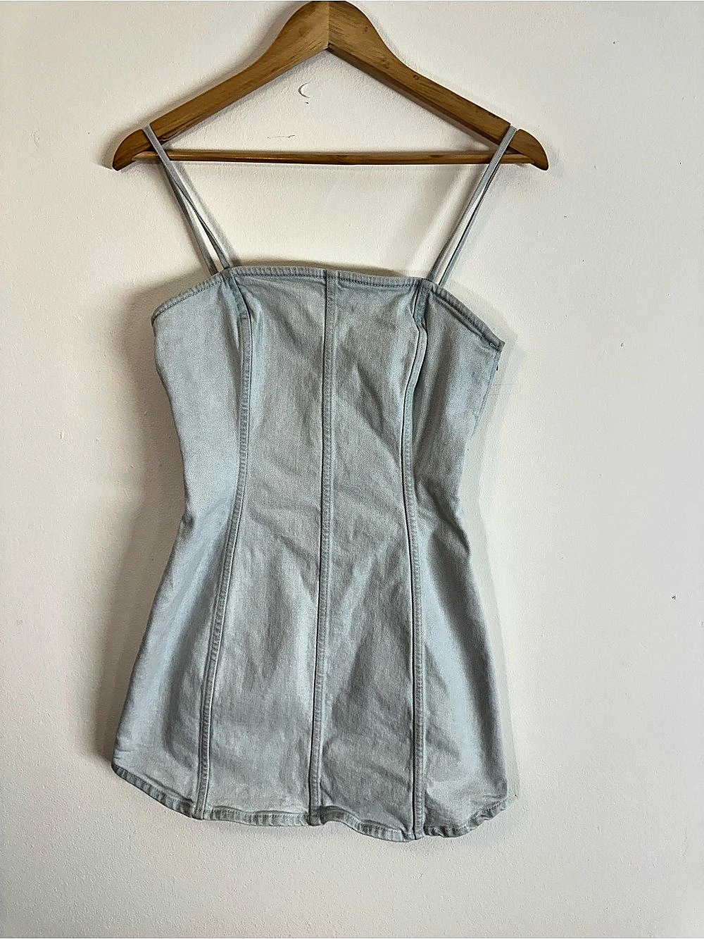 Zara light Denim Mini Dress Blue Size Medium